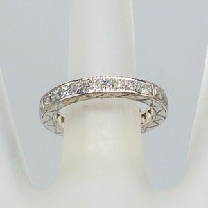 PRINCESS CUT DIAMOND ETERNITY BAND PLATINUM RING
